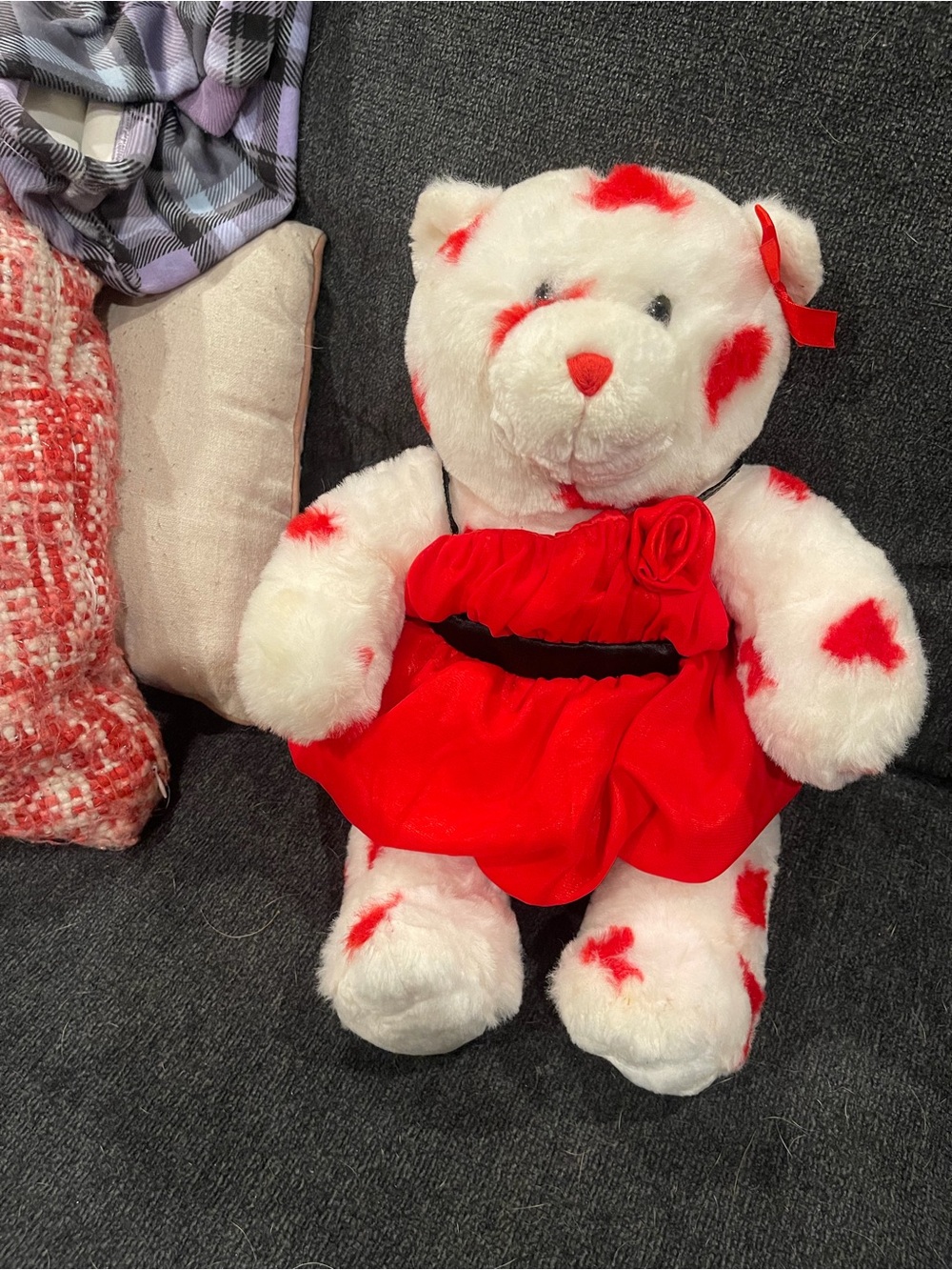 Build a bear Red Heart plush with Dress -l
